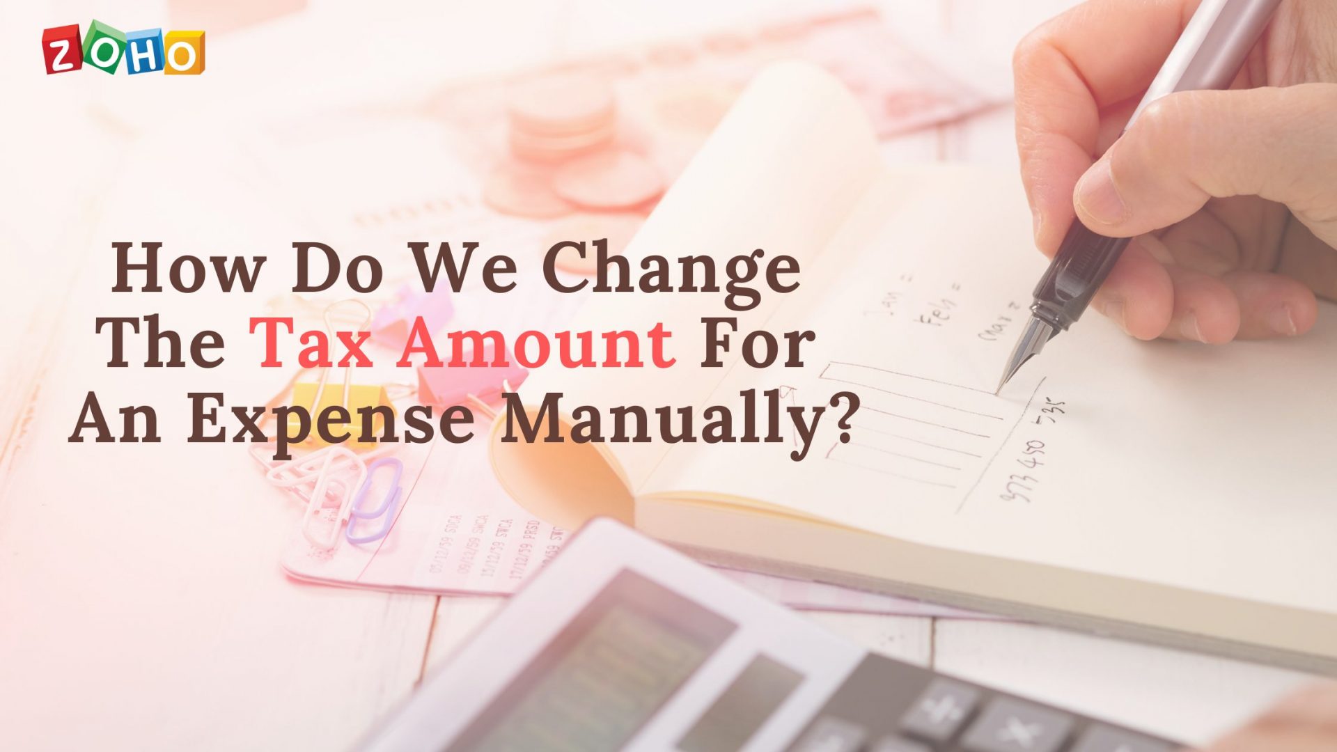 How do we change the tax amount for an expense manually