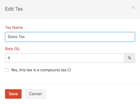 How do I edit the an existing tax rate