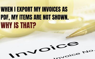 When I export my invoices as PDF, my items are not shown. Why is that?