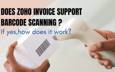 Does Zoho Invoice support barcode scanning? If yes, how does it work?