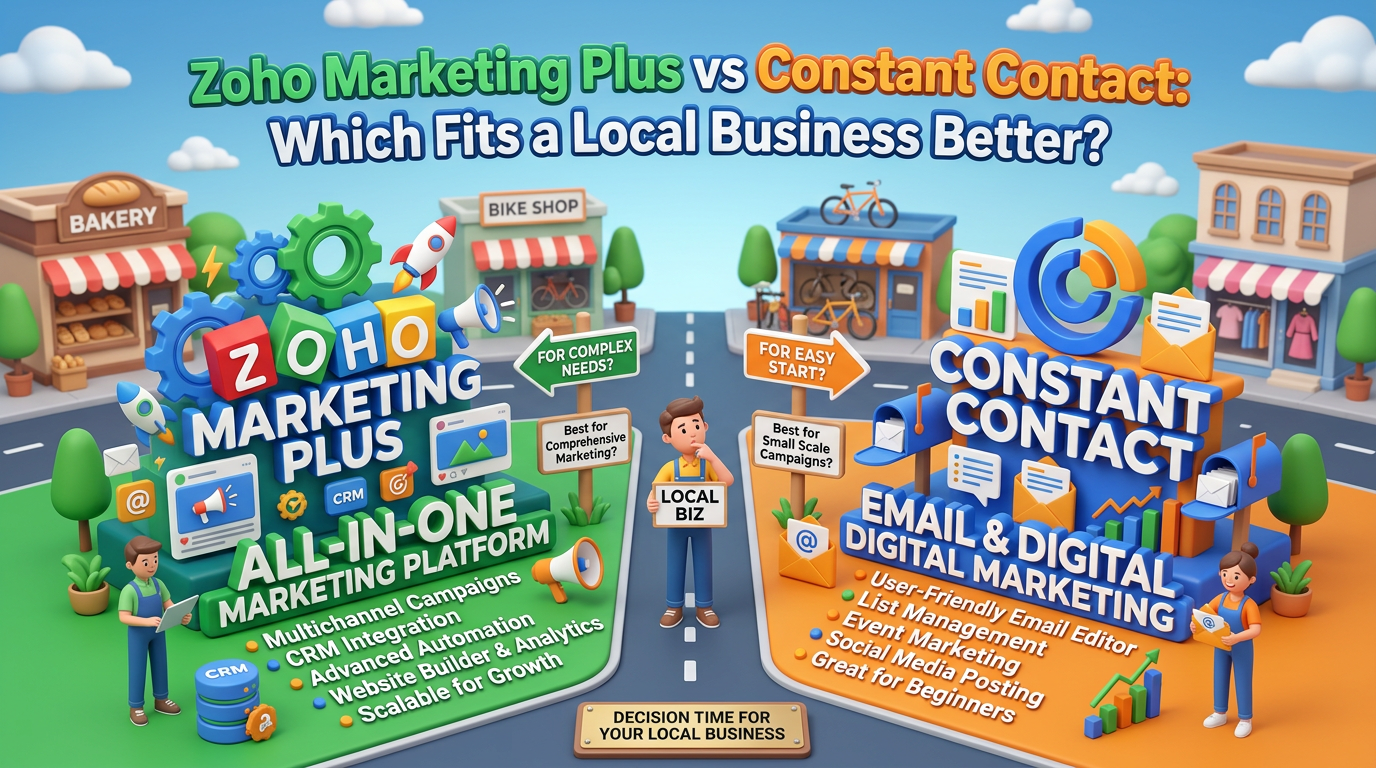 Zoho Marketing Plus vs Constant Contact: Which Fits a Local Business Better?