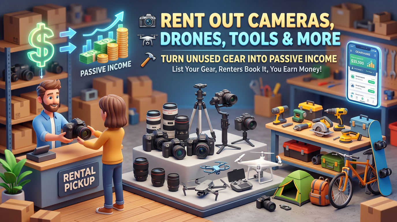 Turn Unused Gear Into Passive Income: Rent Out Cameras, Drones, Tools & More