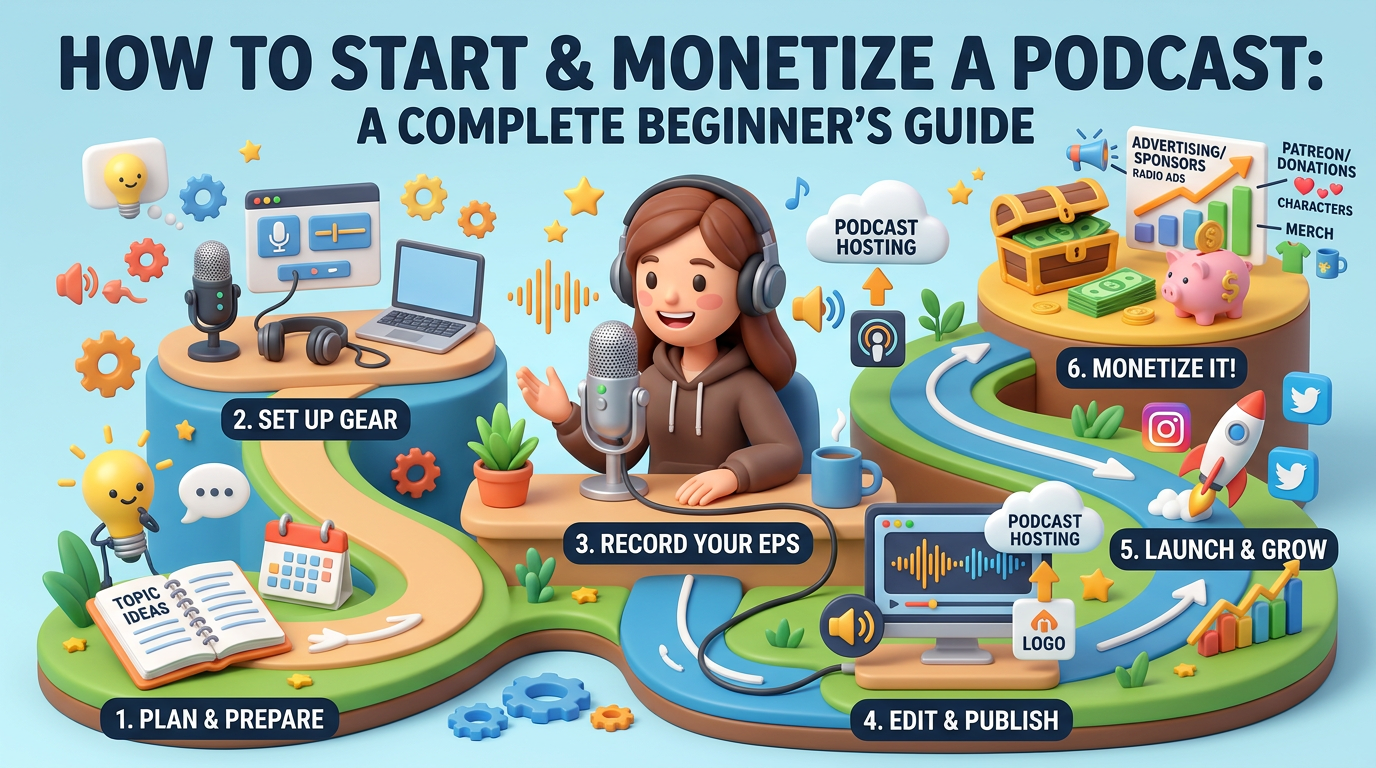 How to Start and Monetize a Podcast: A Complete Beginner’s Guide