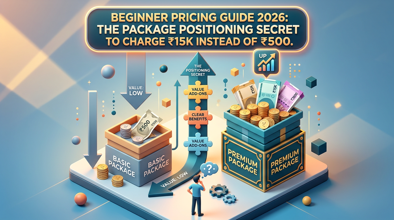 Beginner Pricing Guide 2026: The Package Positioning Secret to Charge ₹15K Instead of ₹500