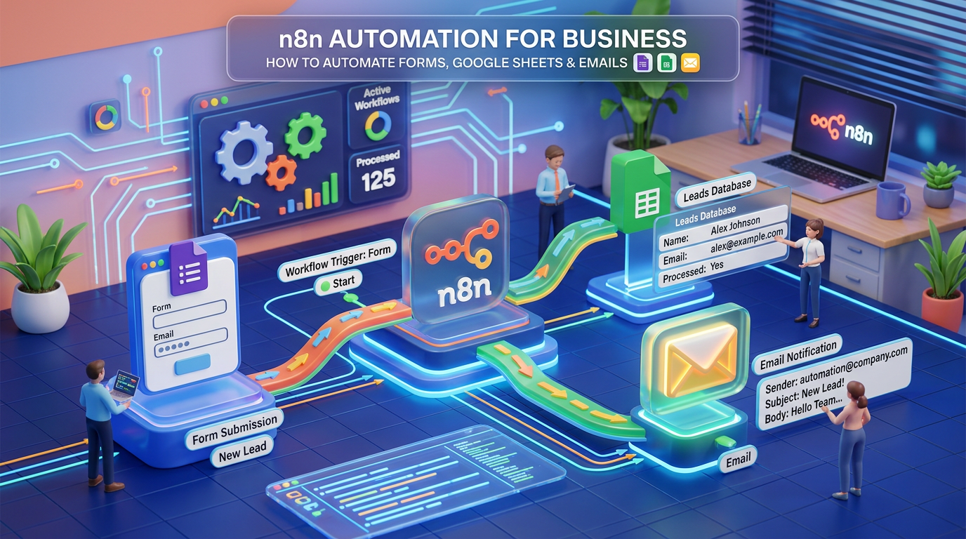 n8n Automation for Business: How to Automate Forms, Google Sheets and Emails